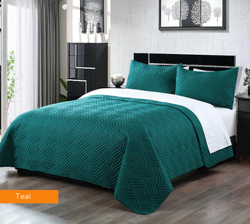 3 Piece Embossed Comforter Set King Size Teal King Comforter Sets
