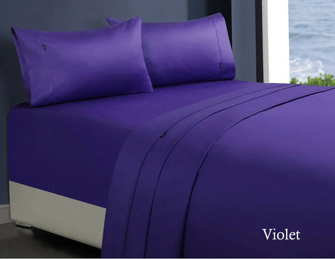 1000Tc Egyptian Cotton Sheet Set Mega King Violet Sheets