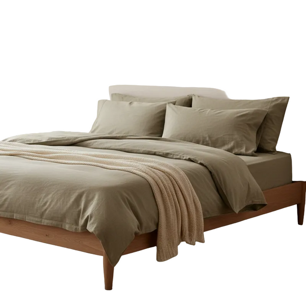 Luxurious Linen Cotton Sheet Set 1 King Single Natural Sheets
