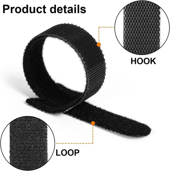 Reusable Cable Tie Nylon Hook Loop Strap Cord Ties Pc Tv Organiser Colourful 100Pcs Cable Ties & Organisers