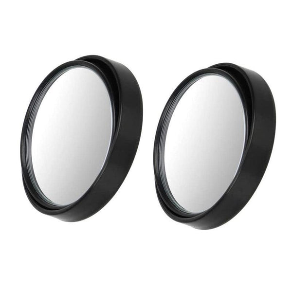 2X Blind Spot Car Mirror 360 Wide Angle Adjustable Rear Side View Convex Black Mirrors