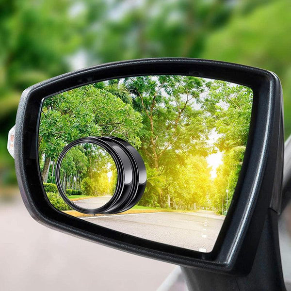 2X Blind Spot Car Mirror 360 Wide Angle Adjustable Rear Side View Convex Black Mirrors