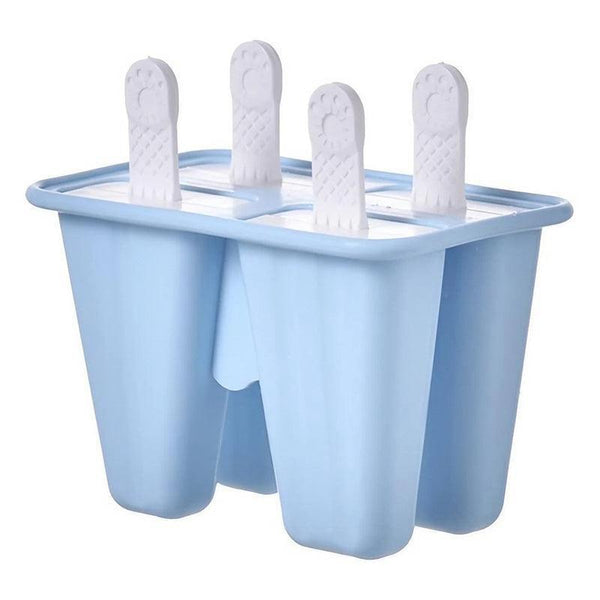 Silicone Ice Cream Mould Block Frozen Molds Icy Pole Jelly Popsicle Blue 10Grid Ice Cubes Trays & Moulds