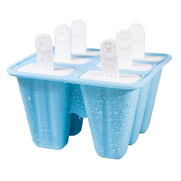 Silicone Ice Cream Mould Block Frozen Molds Icy Pole Jelly Popsicle Blue 10Grid Ice Cubes Trays & Moulds