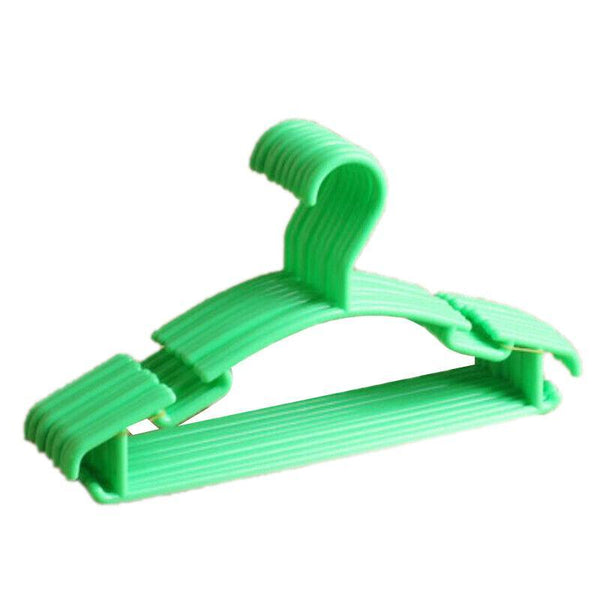 10Pcs Small Plastic Mini Coat Hanger Set For Wardrobe Storage Green Clothes Hangers