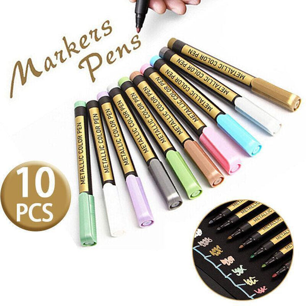10Pcs/Set Waterproof Paint Pens For Art On Metal Glass & Rock Art Pens & Markers