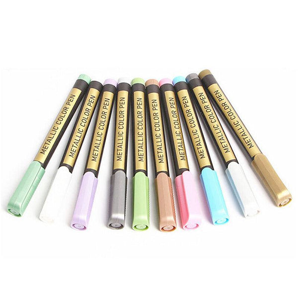 10Pcs/Set Waterproof Paint Pens For Art On Metal Glass & Rock Art Pens & Markers