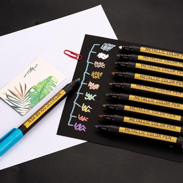 10Pcs/Set Waterproof Paint Pens For Art On Metal Glass & Rock Art Pens & Markers