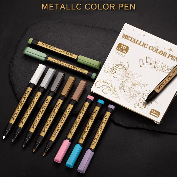 10Pcs/Set Waterproof Paint Pens For Art On Metal Glass & Rock Art Pens & Markers