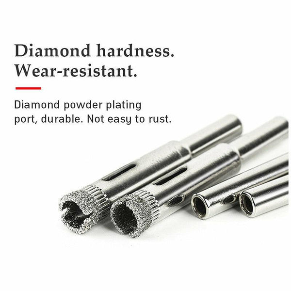 10 Pcs Diamond Glass Drill Bit Set Core Cutter & Saw Tool Power Drill Bits