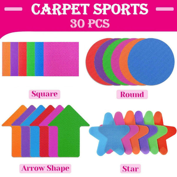 Classroom Sit Dots Carpet Spot Markers 30Pcs Circles Stars Arrows Teaching Tool School Supplies