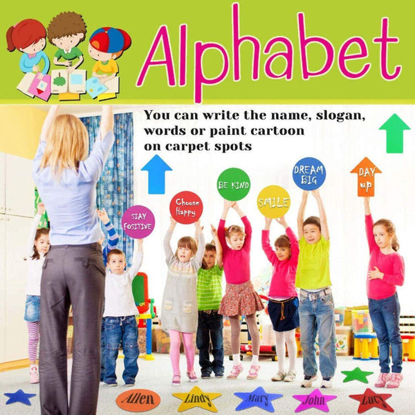 Classroom Sit Dots Carpet Spot Markers 30Pcs Circles Stars Arrows Teaching Tool School Supplies