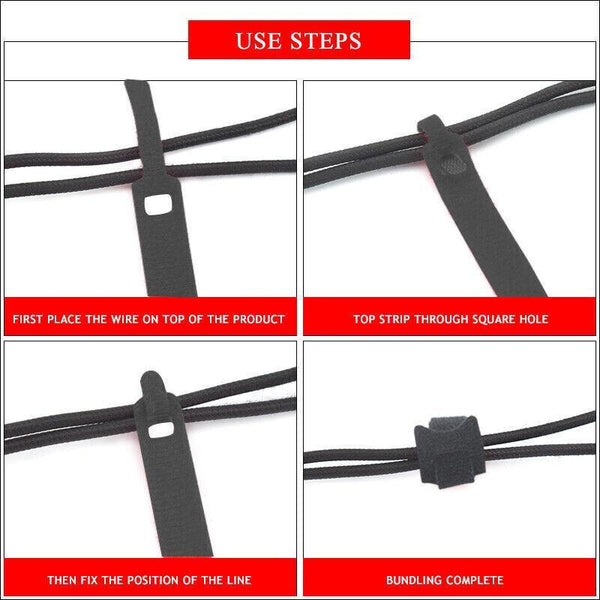 Reusable Hook And Loop Cable Ties Nylon Wire Cord Strap Organiser 150Mm 20 Pcs Cable Ties & Organisers