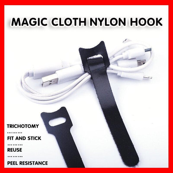 Reusable Hook And Loop Cable Ties Nylon Wire Cord Strap Organiser 150Mm 20 Pcs Cable Ties & Organisers