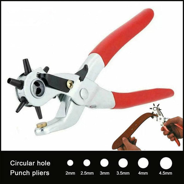 Rotating Leather Hole Punch Plier 2 4.5Mm 6 Size For Belt Strap Card Craft Hole Punches