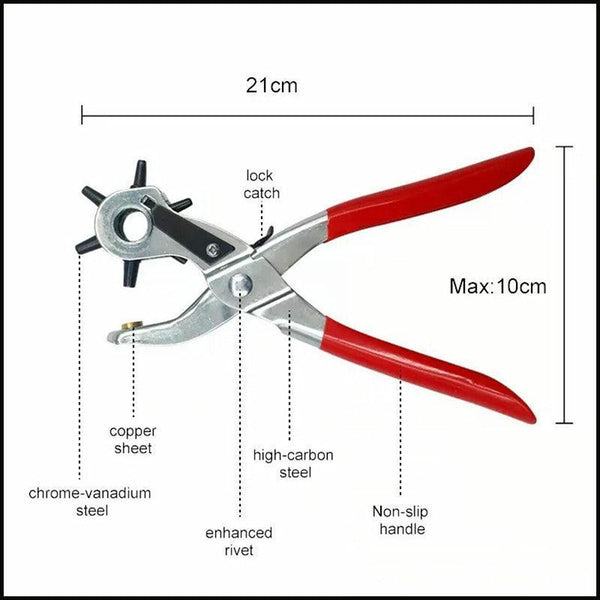 Rotating Leather Hole Punch Plier 2 4.5Mm 6 Size For Belt Strap Card Craft Hole Punches