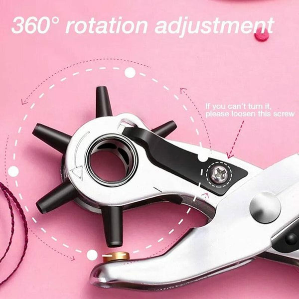 Rotating Leather Hole Punch Plier 2 4.5Mm 6 Size For Belt Strap Card Craft Hole Punches
