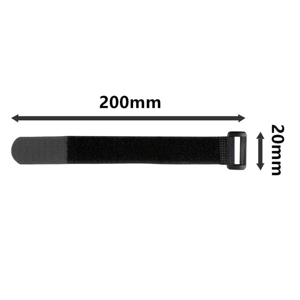 Magic Cable Ties Reusable Winder Coded Organiser Cords Hook Loop Black 20 X 200Mm 50Pcs Cable Ties & Organisers