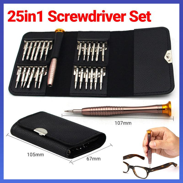 25 In 1 Precision Screwdriver Set Mini Repair Tool Kit For Phone Glasses Watch Screwdrivers