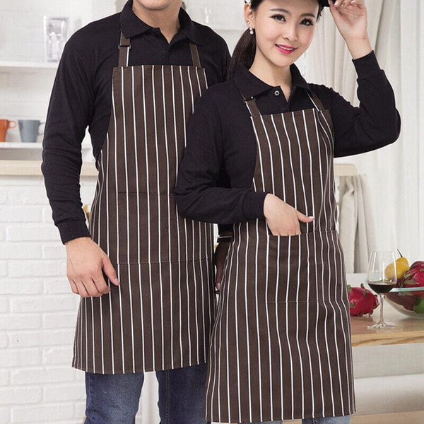 Apron With Pocket 2Pcs Chef Butcher Kitchen Cooking Baking Restaurant Wear Black Aprons