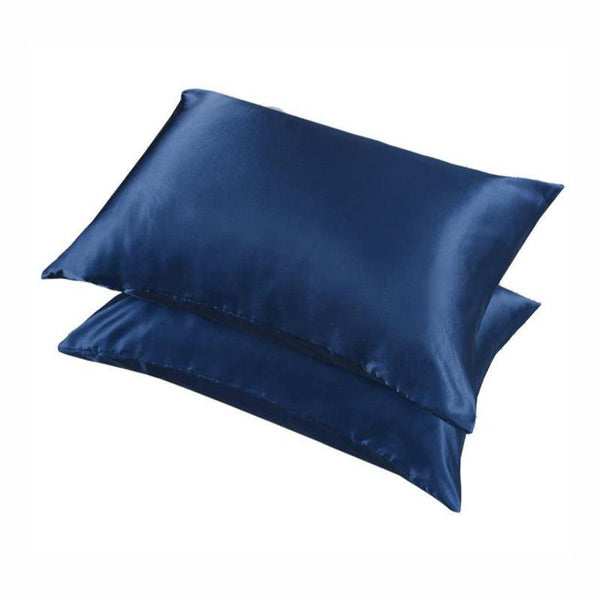 2 Pack Satin Pillowcases Luxury Soft Bedroom Home Decor Lake Blue Cushion Covers