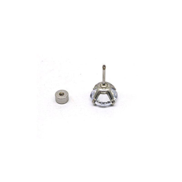 1 Pair Zirconia Surgical Steel Stud Crystal Piercing Jewellery 8Mm Earrings
