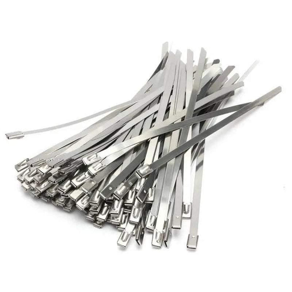 100X Stainless Steel Cable Ties Ss304 Marine Grade Zip Strap Locking Wrap 4.6X100mm Cable Ties & Organisers