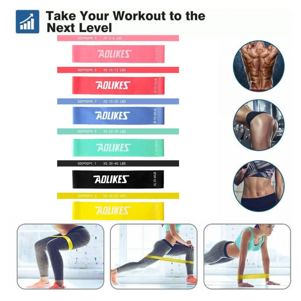 Aolikes Resistance Bands Power Heavy Strength Exercise Fitness Gym Yoga Black 500*50*1.1 (35 40 Lbs) Resistance Trainers