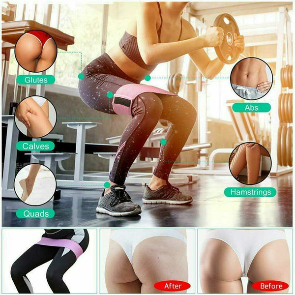 8X64cm Resistance Booty Bands Hip Circle Loop Gym Home Exercise Women Green Resistance Trainers