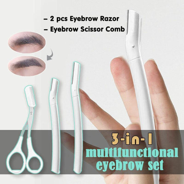 3Pcs Eyebrow Razor Set Facial Hair Remover Dermaplaning Shaving Tool Kit Clear Razor*3 Clippers & Trimmers