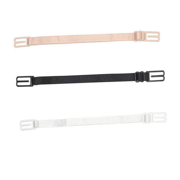 3Pcs Lady Nonslip Elastic Adjustable Band Bra Strap Holder Racer Back Clip White+Beige+Black Bra Accessories