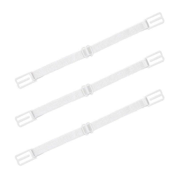 3Pcs Lady Nonslip Elastic Adjustable Band Bra Strap Holder Racer Back Clip White+Beige+Black Bra Accessories