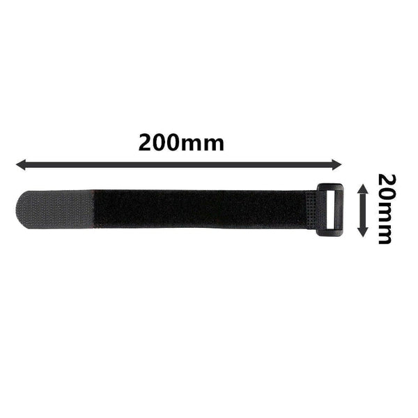 Magic Cable Ties Reusable Winder Coded Organiser Cords Hook Loop Black 20 X 300Mm 10Pcs Cable Ties & Organisers