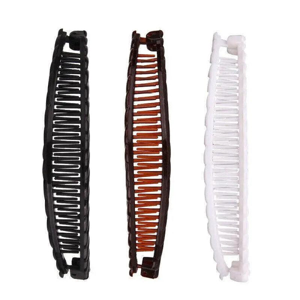 5X Hair Ponytail Holder Banana Clips Plastic Black Claw Comb Multipurpose Hair Accessories