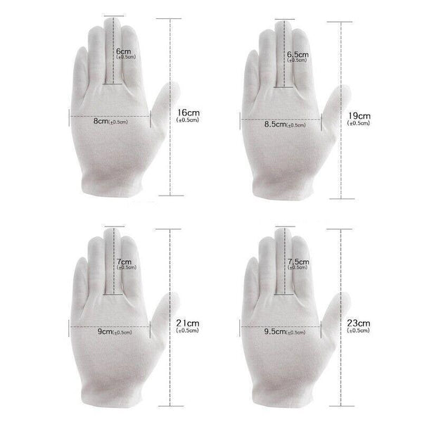 6 Pairs Handling Work Hands Protector Soft Costume Jewellery Cotton White Gloves M Protective Gloves