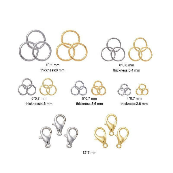 800X Jump Rings Split Lobster Clasps Hooks For Diy Jewelry Making Necklace Jewellery Cord & Wire