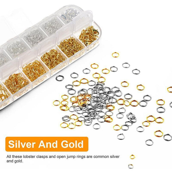 800X Jump Rings Split Lobster Clasps Hooks For Diy Jewelry Making Necklace Jewellery Cord & Wire