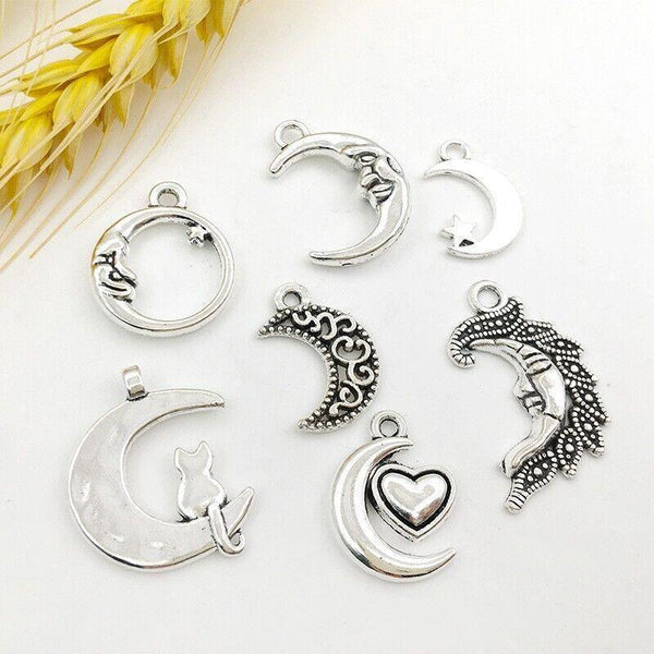 80Pcs Mixed Tibetan Silver Charms Pendants Jewelry Making Findings Diy Craft Charms & Pendants
