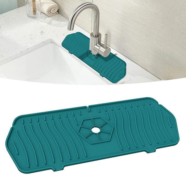 L Size Silicone Faucet Mat Kitchen Protector Absorbent Sink Splash Guard Green Kitchen Sinks