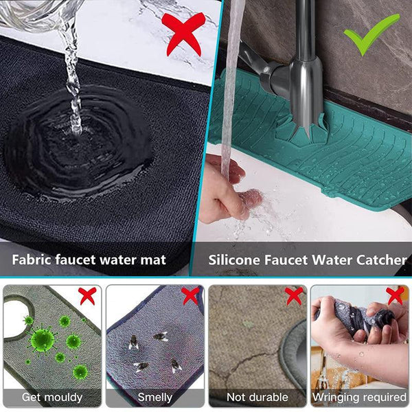 L Size Silicone Faucet Mat Kitchen Protector Absorbent Sink Splash Guard Green Kitchen Sinks