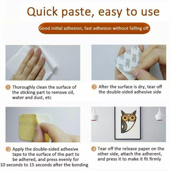 Square 80 X 60 3Mm Double Sided Foam Sticker Tape Self Adhesive Pads 4Pcs Adhesive Tapes