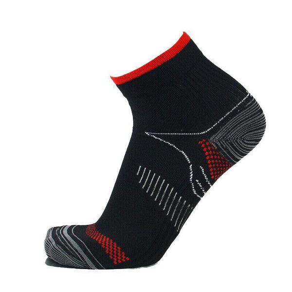 1 Pair Ankle Compression Foot Support Sleeves M Size Unisex Black Red Socks