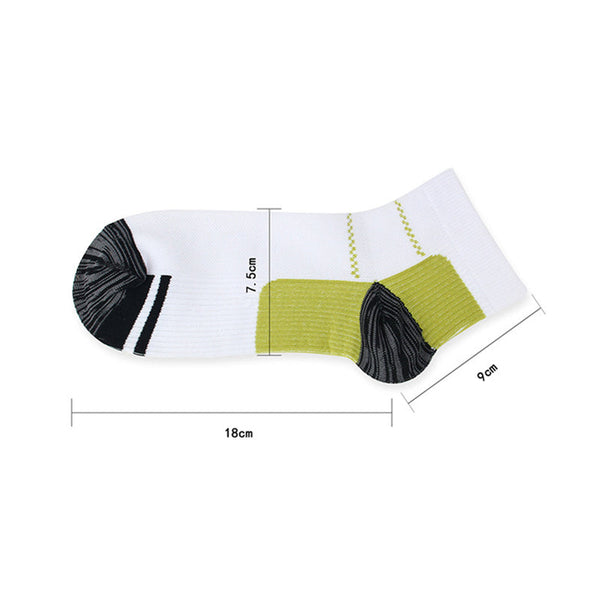 1 Pair Ankle Compression Foot Support Sleeves M Size Unisex White Grey Socks