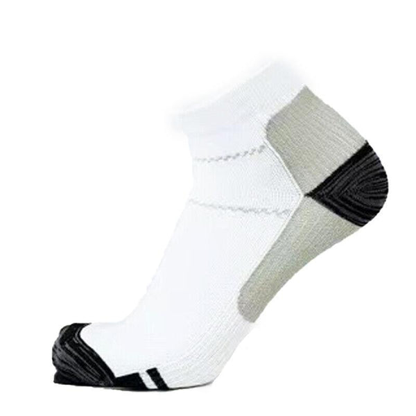 1 Pair Ankle Compression Foot Support Sleeves M Size Unisex White Grey Socks