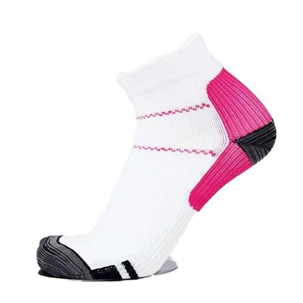1 Pair Ankle Compression Foot Support Sleeves M Size Unisex White Rose Red Socks