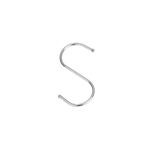 12Cm Stainless Steel Shape Hooks Kitchen Hanger Rack Clothes Hanging Plant Holders 20Pcs Hooks & Hangers