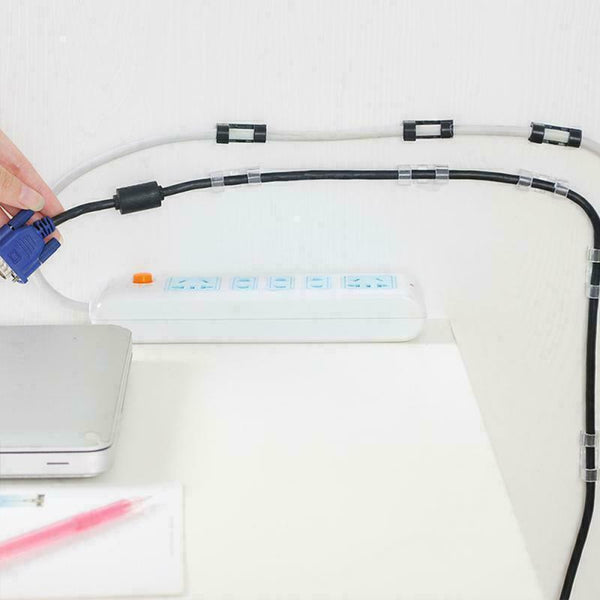 20Pcs Cable Clips Management Holder Cord Wire Line Organizer Self Adhesive Size Black X Cable Cleats Clamps & Ties