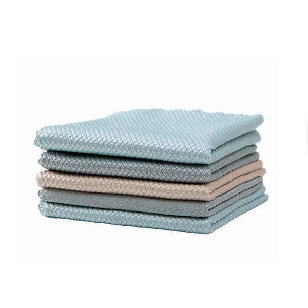 5X Fish Scale Microfiber Cleaning Cloth Dish Washing Glass Wipe Reusable Kitchen Other Kitchen Gadgets