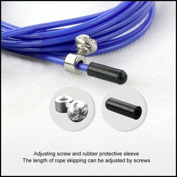 Aolikes High Speed Steel Skipping Jump Rope Dual Bearings Gym Boxing Black Skip Jump Ropes