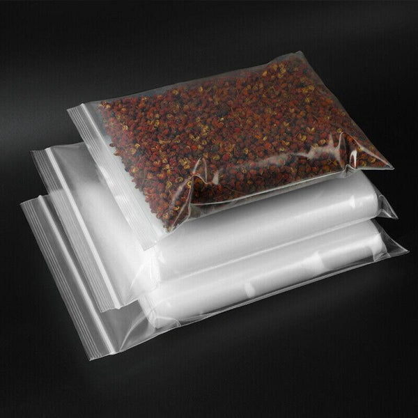 100Pcs 100Micron Bulk Clear Resealable Pe Plastic Zip Bags 6*9Cm Food Storage Bags